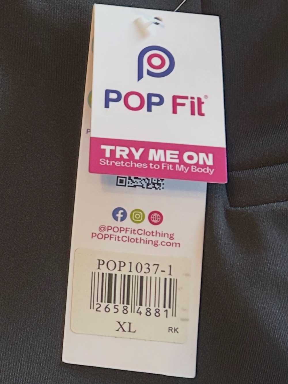Pop Fit Women High Waisted Cropped Leggings Black XL Pockets Athleisure Gym New. - Picture 7 of 14